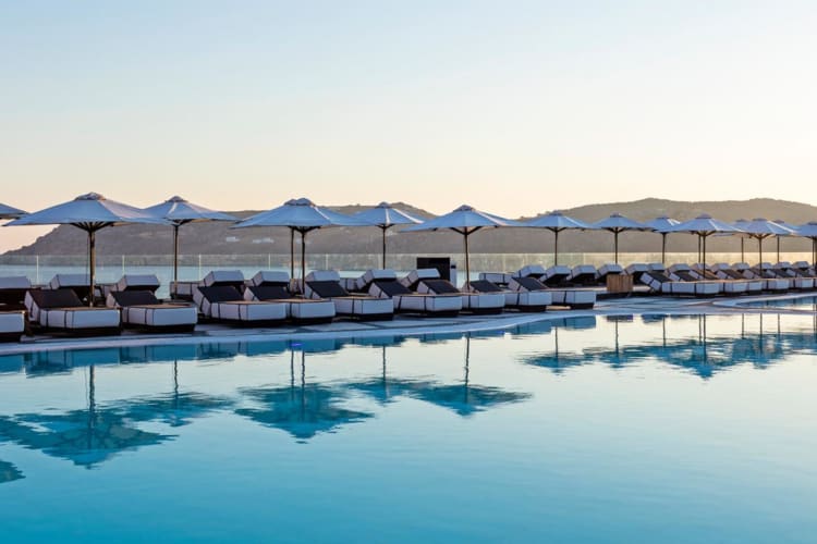 Pool with loungers